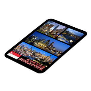 Ímã Singapura - Mosaico - Magnet