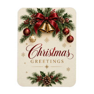Ímã Sino de Natal Vintage Estilo de Natal no Ramo de P