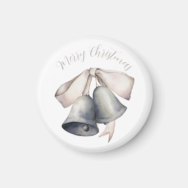 Imã Sinos de Prata com Natal Dourado para Arcos (Frente)