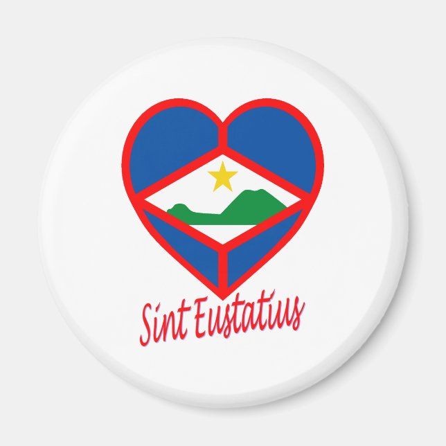Imã Sint Eustatius Flag Heart (Frente)