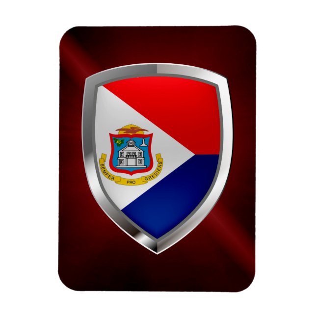 Ímã Sint Maarten Metalic Emblem (Vertical)