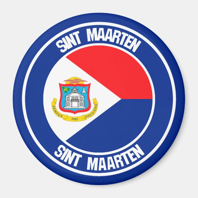 Imã Sint Maarten Round Emblem (Frente)