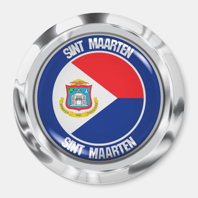 Imã Sint Maarten Round Emblem (Frente)