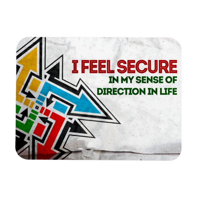 Ímã "Sinto-me seguro" Afirmação de Motivação Flexível (Horizontal)