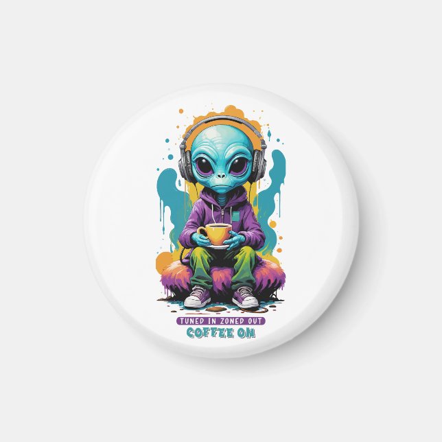 Imã Sintonizado em café desligado | Arte Alienígena (Frente)