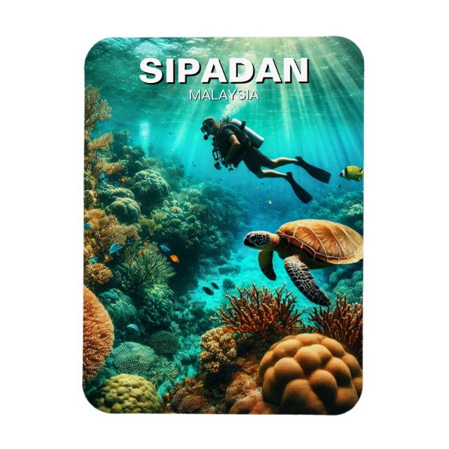 Ímã Sipadan Malásia Scuba Diver (Vertical)