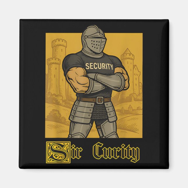 Imã Sir Cures Funny Security Pun Knight Memória Mediev (Frente)