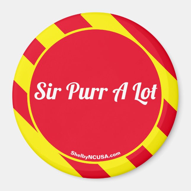 Imã Sir Purr A Lot Red/Yellow Magnet (Frente)