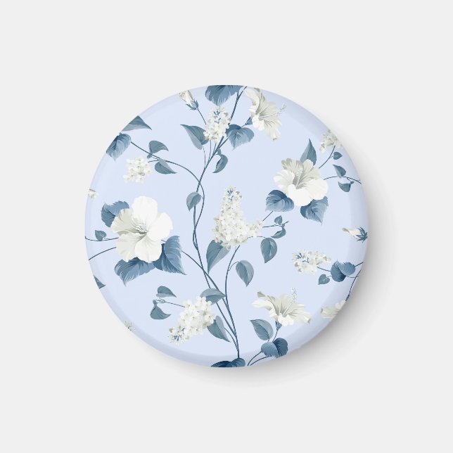 Imã Siringa, flores de hibisco, padrão de tecido. (Frente)