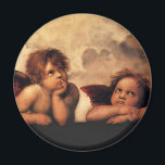 Imã Sistine Madonna 2 Angels por Raphael<br><div class="desc">Dois pequenos anjos descansando é o tema desta pintura de Raphael. Cada anjo parece um pouco conselho enquanto tentam ser bons. Aqui nós aprimoramos as cores para respirar nova vida em um clássico antigo.</div>
