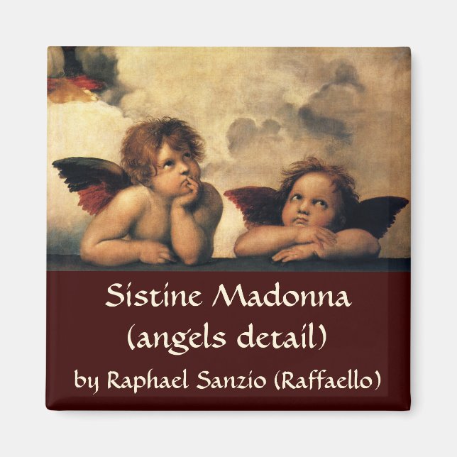 Imã Sistine Madonna Angels por Raphael Sanzio (Frente)