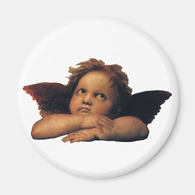 Imã Sistine Madonna, detalhes de Angels por Raphael Sa (Frente)