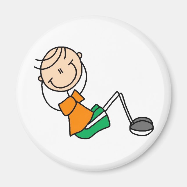 Imã Sit Ups Stick Figure Magnet (Frente)