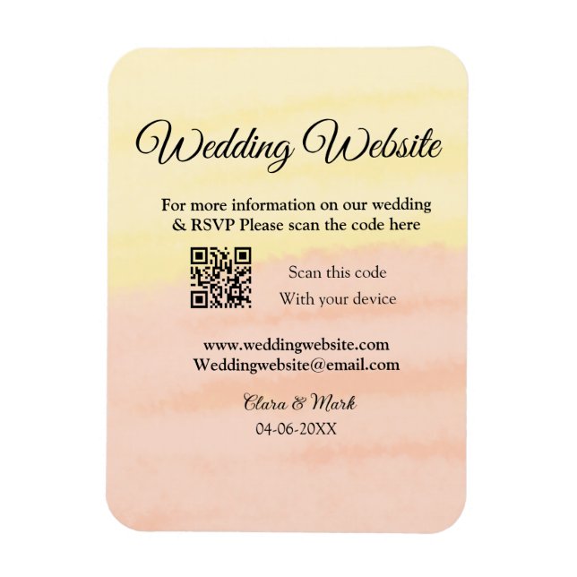 Ímã Site de casamento adicionar código Q R digitalizaç (Vertical)