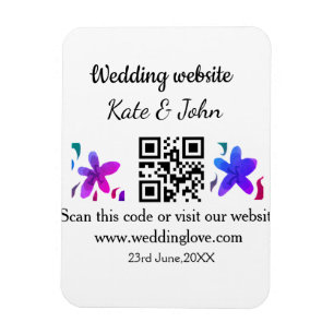 Ímã Site de casamento mínimo simples Q R código adicio