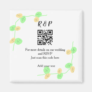 Imã Site de casamento rsvp q r código adicionar nome t