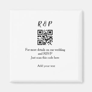 Imã Site de casamento rsvp q r código adicionar nome t