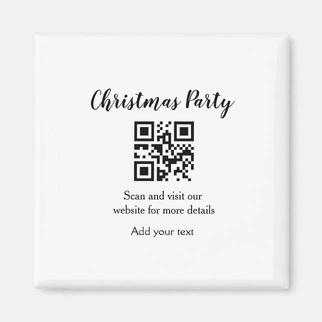 Imã site de festa de natal simples código de barras QR (Frente)