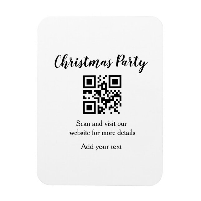 Ímã site de festa de natal simples código de barras QR (Vertical)