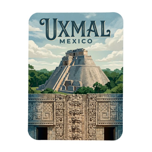 Ímã Sítio Arqueológico de Uxmal México (Vertical)