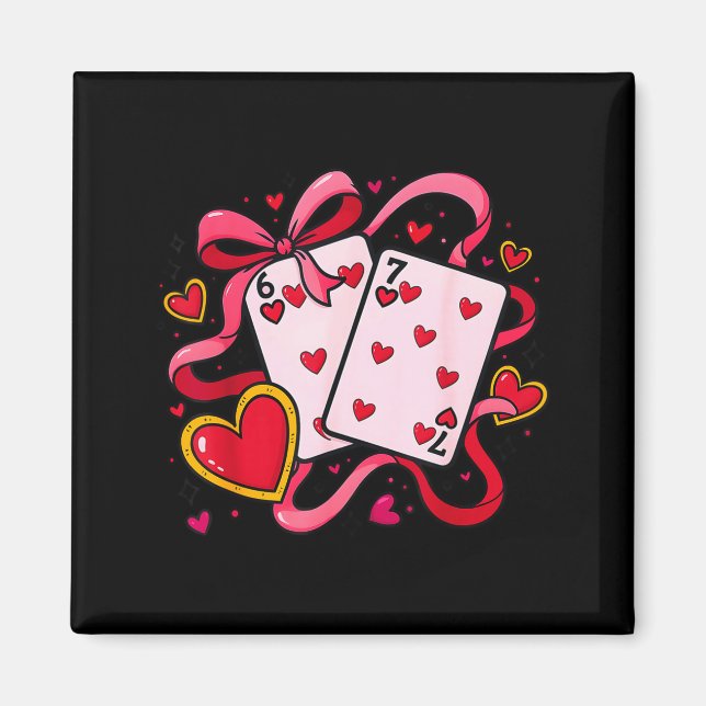 Imã Six Seven 67 Boys Girls Valentines Day Cool Playin (Frente)