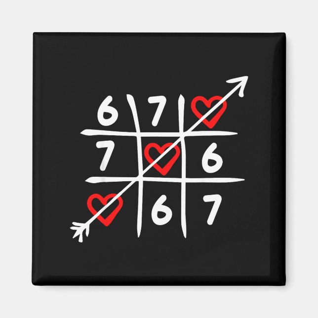 Imã Six Seven 67 Meme 6 7 Valentines Day Heart Men Wom (Frente)