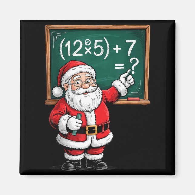 Imã Six Seven 67 Meme Santa Math Teacher Christmas Men (Frente)