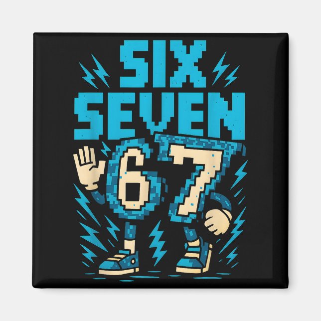 Imã Six Seven 67 Xel Gamer Apparel Retro Block Style A (Frente)