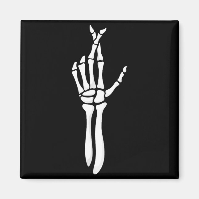 Imã Six Seven 6 7 Meme Funny Skeleton Hands Sign Let's (Frente)