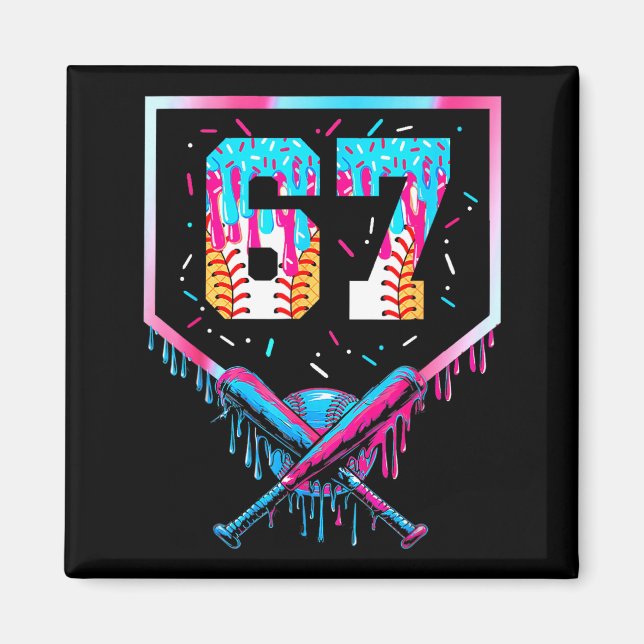 Imã Six Seven Baseball Ice Cream Drip Cool 67 Gen Alph (Frente)