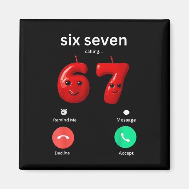 Imã Six Seven Calling Meme Minimalist Trendy Phone Scr (Frente)