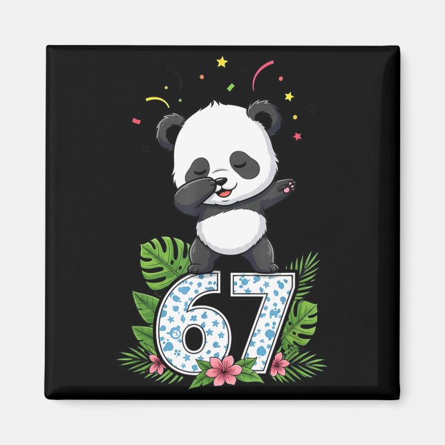 Imã Six Seven Meme Dabbing Baby Panda 67 Funny Gen Z A (Frente)