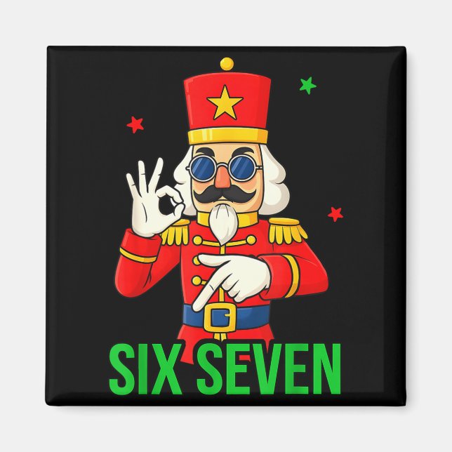 Imã Six Seven Meme Funny Holiday Toy Soldier  (Frente)