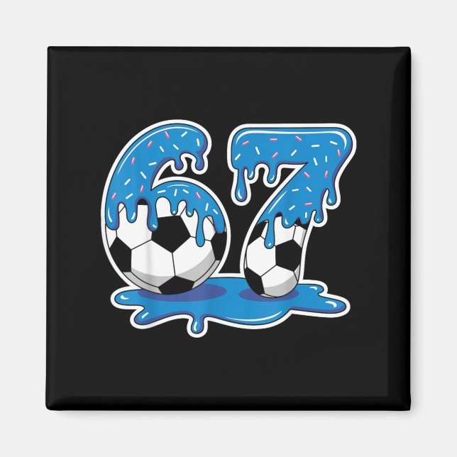 Imã Six Seven Soccer Ice Cream Drip Funny Design (Frente)