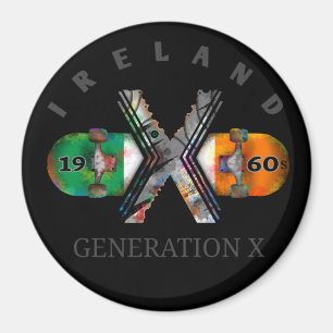 Imã skate da geração X Ireland dos anos 60