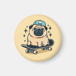 Imã Skate de Cute Pug