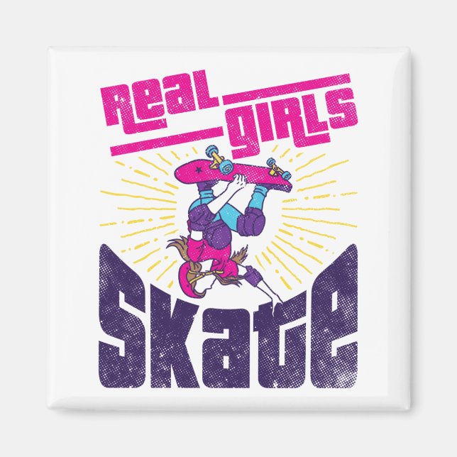 Imã Skate Real Girls do Skateboard (Frente)