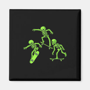 Imã Skateboard Skeletons Halloween Skater Boys Criança