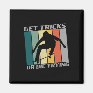 Imã Skateboard Vintage Anos 80 90 Retro Faça Truques O