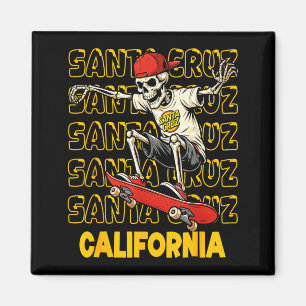Imã Skateboard vintage esqueleto santa cruz california