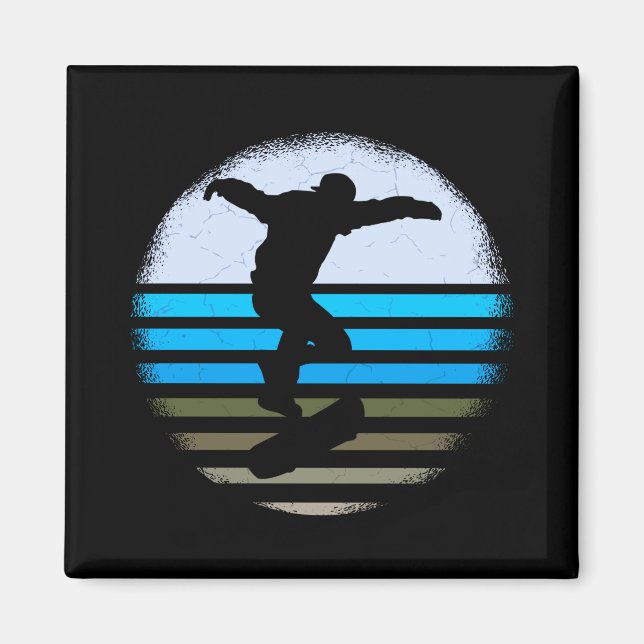 Imã Skateboard Vintage Retro (Frente)