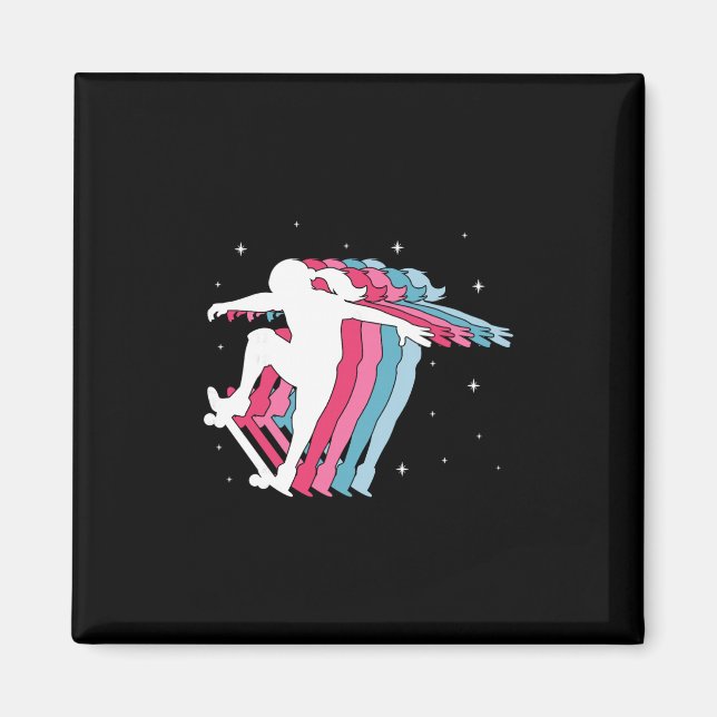 Imã Skater Girl Skateboarder Skateboarding Girls Gift  (Frente)