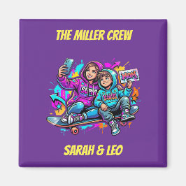 Imã Skater Mom & Son Birthday Mother's Day Gift