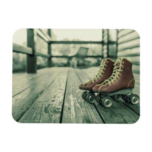 Ímã Skates do cilindro de impressão retrô (Horizontal)