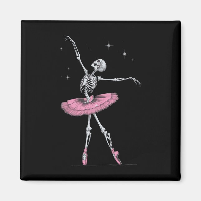 Imã Skeleton Balé Halloween Costume Engraçado Skype (Frente)