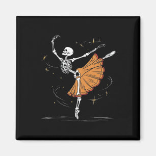 Imã Skeleton Ballerina Balé Dance Halloween