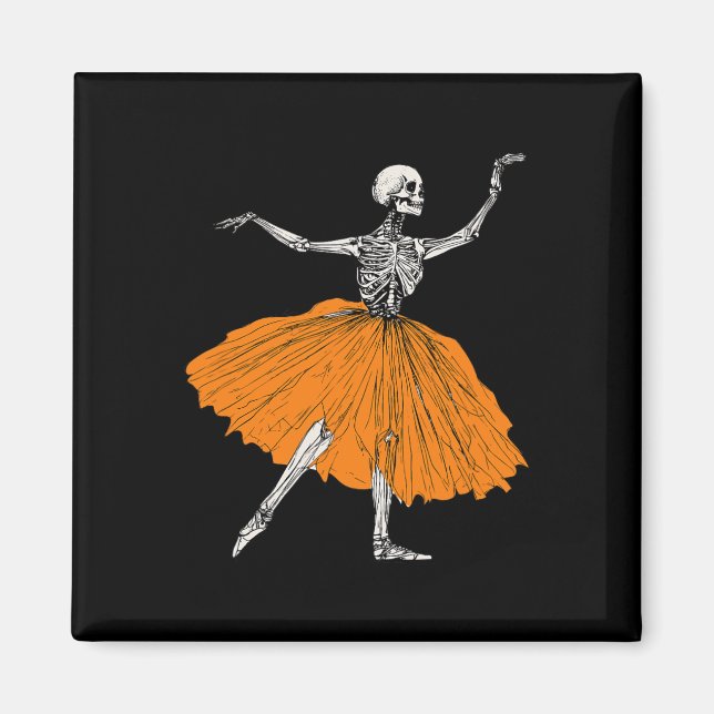 Imã Skeleton Ballerina Dance Tutu Dançador de Balés Sp (Frente)