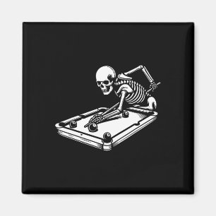 Imã Skeleton Billiards Halloween Piscina Snooker Billi