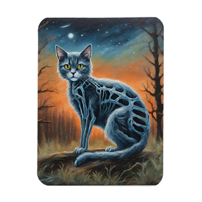 Ímã Skeleton Cat (Vertical)
