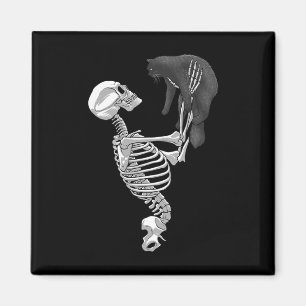 Imã Skeleton Cat Art For Men Women Felume Hall